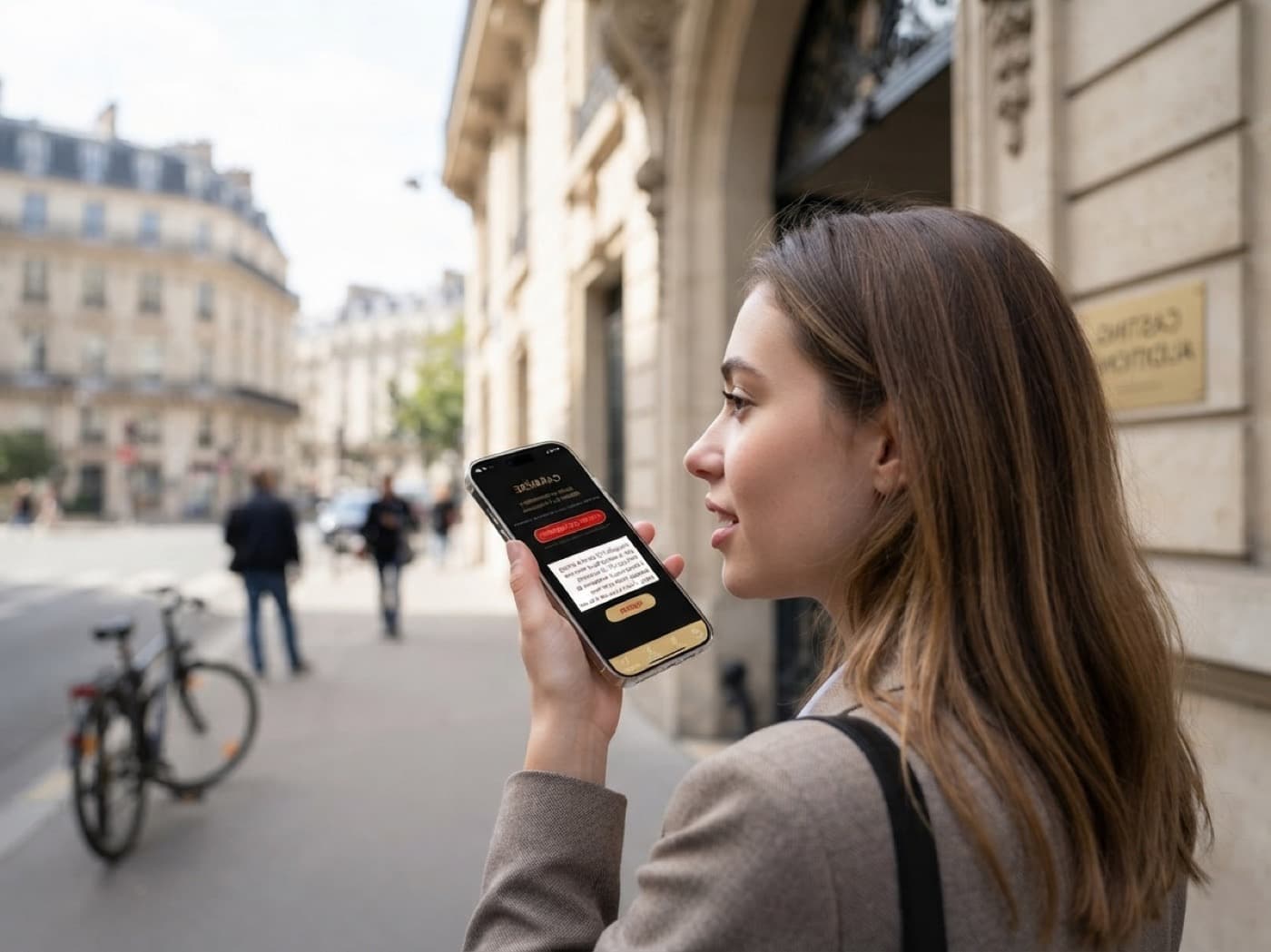Une comédienne entre deux rendez-vous